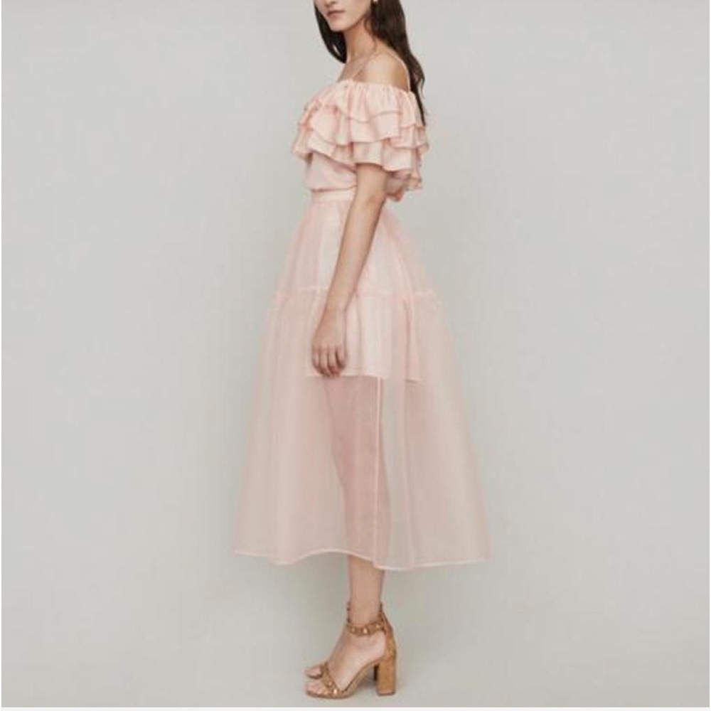MAJE JOSEAL FLARED ORGANZA SKIRT